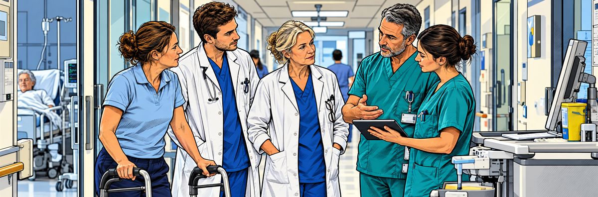 Illustration zum Beitrag: Konflikte im Team lösen: Wie Führungskräfte in Pflege, Klinik und Praxis vermitteln