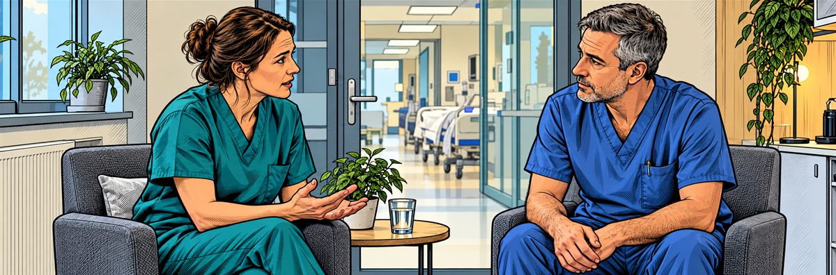 Illustration zum Beitrag: Konflikte im Team lösen: Wie Führungskräfte in Pflege, Klinik und Praxis vermitteln